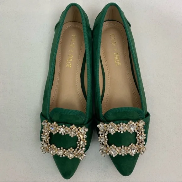 BEAUTIFUL SUEDE FLATS WITH BLING    NEW IN BOX - Picture 7 of 11